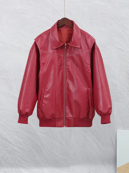 Schicke Damen-Kunstlederjacke