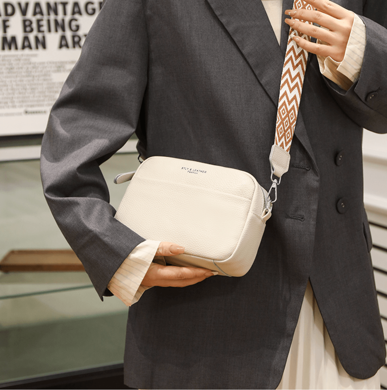 Elegante Leder Crossbody-Tasche