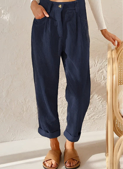 Elegante Damen Cordhose mit Hoher Taille – Naima