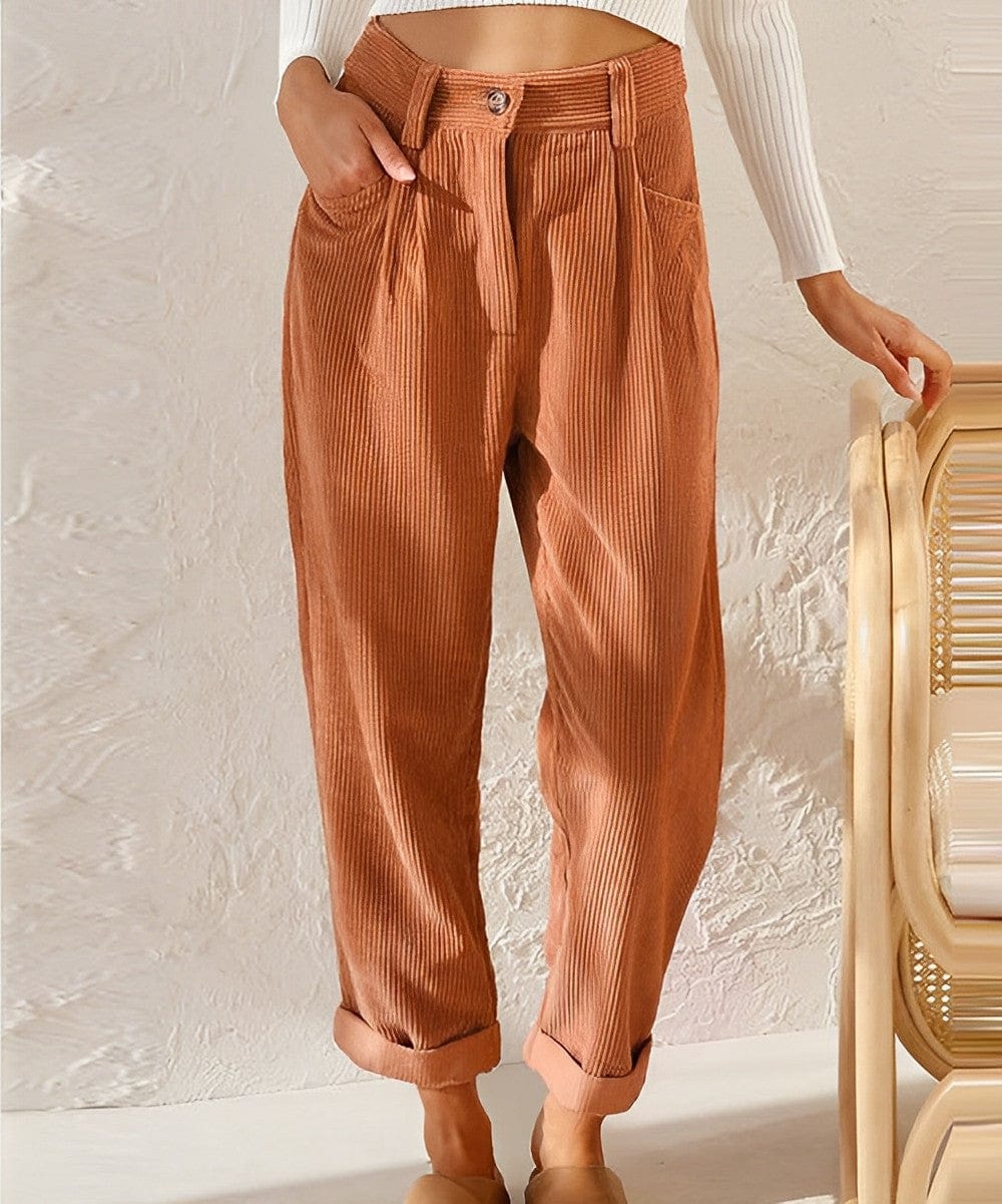 Elegante Damen Cordhose mit Hoher Taille – Naima
