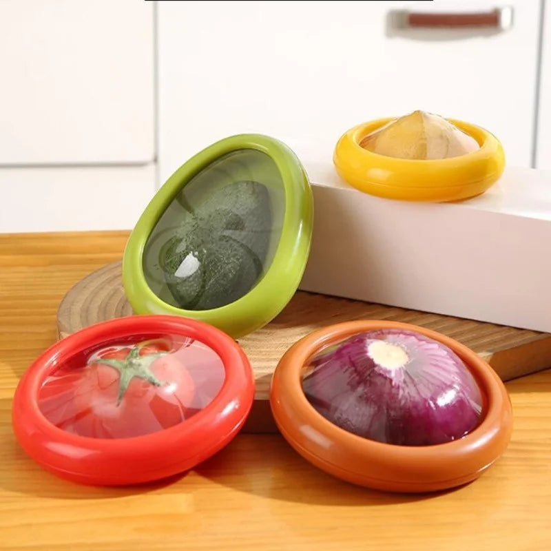 FreshSeal™ Wiederverwendbare Deckel für geschnittenes Obst und Gemüse (x4)