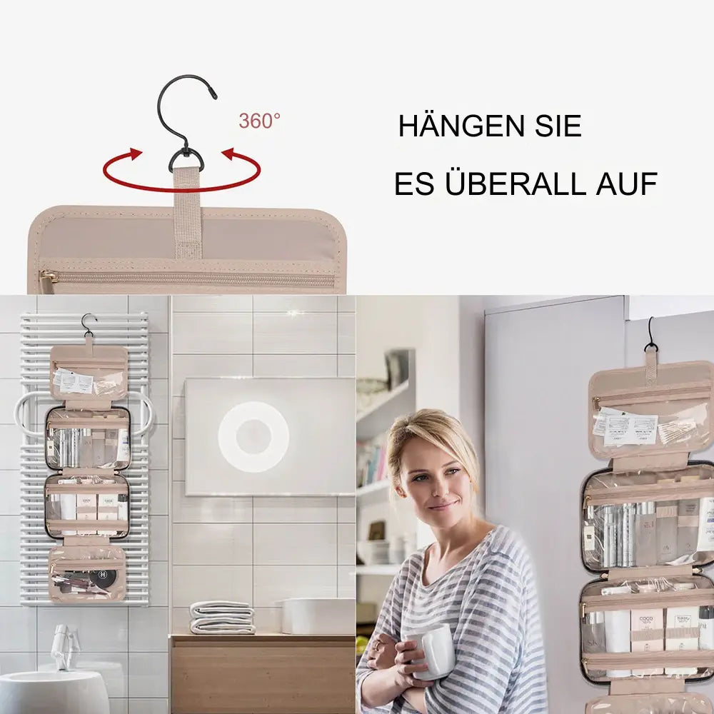 Große Kosmetiktasche mit viel Platz - überall organisiert bleiben