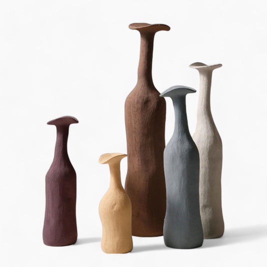 Moderne Morandi-Keramikvase | Schlankes, raffiniertes Akzentstück
