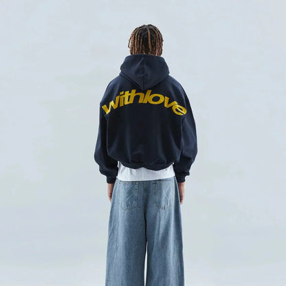 Kuscheliger Kapuzenpullover mit Rückenprint – Love