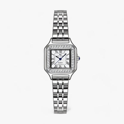 Luxuriöses Quadrat | Damenuhr - Strass-Glamour