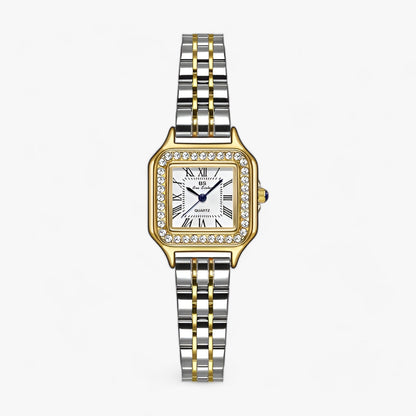 Luxuriöses Quadrat | Damenuhr - Strass-Glamour