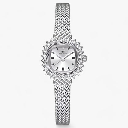 Goldenes Mesh | Glamour-Uhr - Glänzende Raffinesse