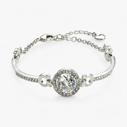 Kristallglanz | Platinbeschichtetes Kupferarmband - Elegantes Funkeln