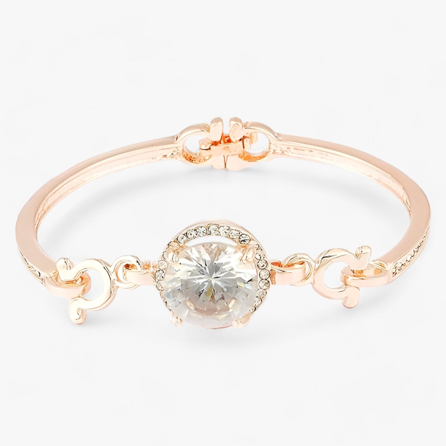 Kristallglanz | Platinbeschichtetes Kupferarmband - Elegantes Funkeln