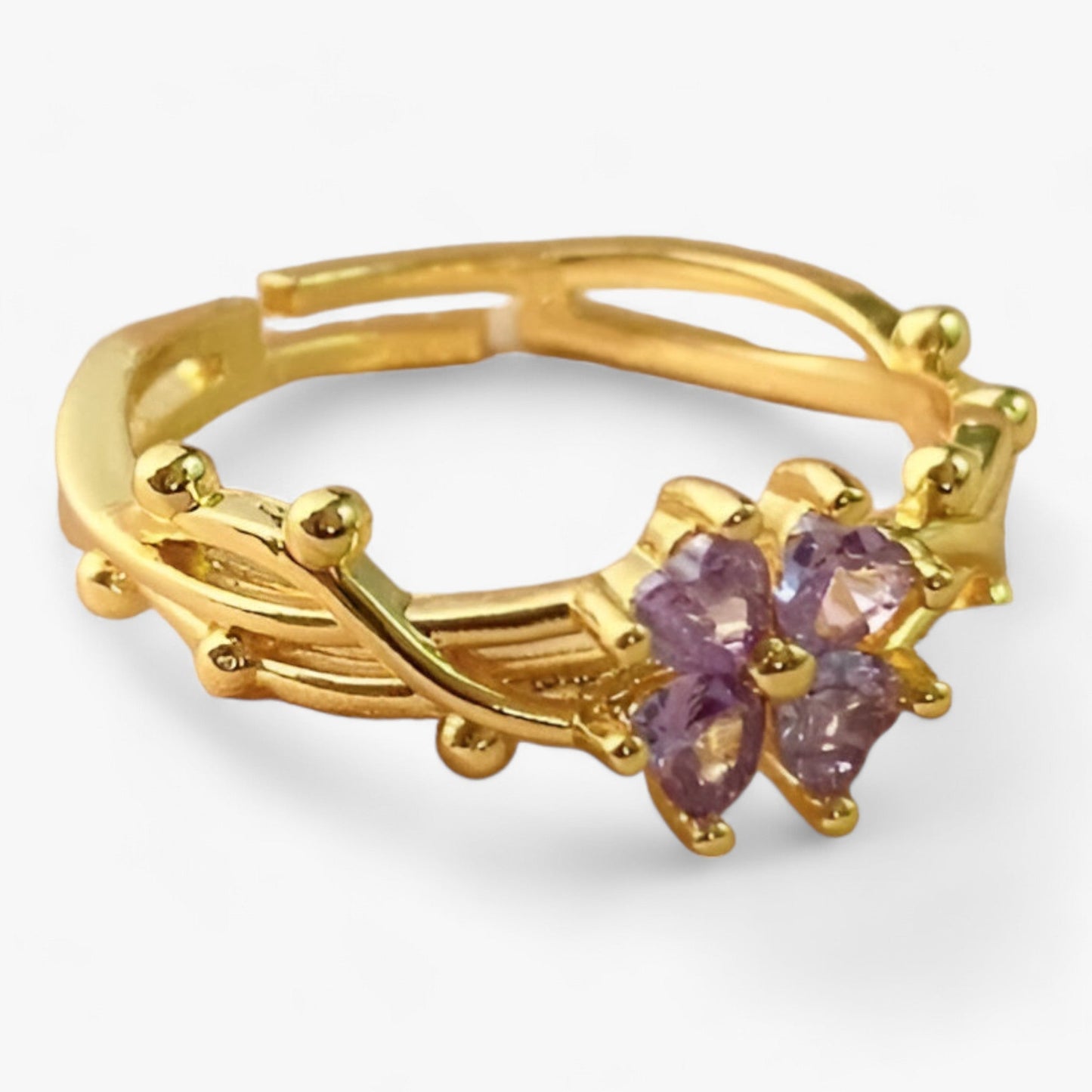 Lila verstellbarer Ring – schlicht französisch elegant