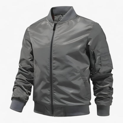 Aero | Pilotjacke für Herren – Stehkragen Fliegerjacke Einfarbig
