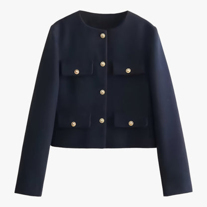 Crop-Jacke aus Tweed - Elegante Fransen-Details für den Herbst