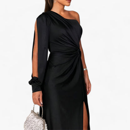 Satin-Langes Kleid - Elegant und Komfortabel