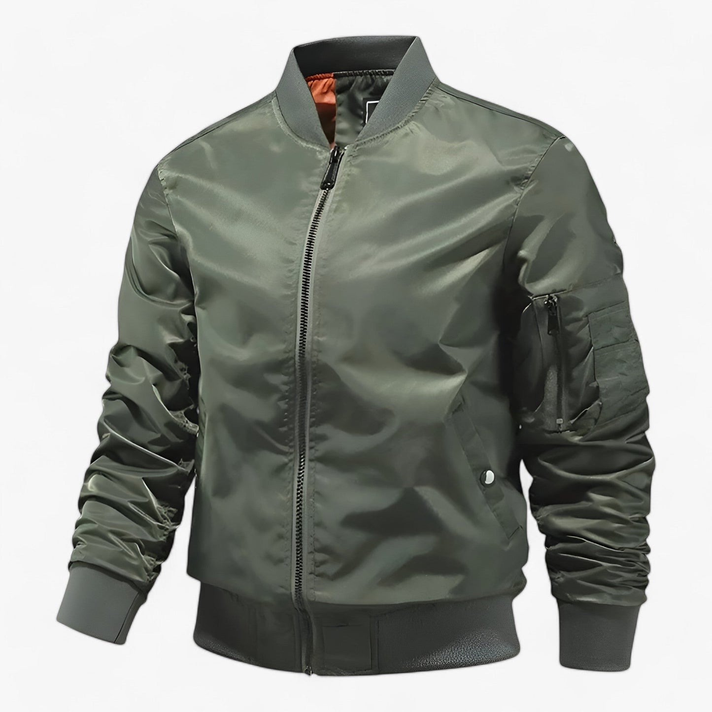 Aero | Pilotjacke für Herren – Stehkragen Fliegerjacke Einfarbig