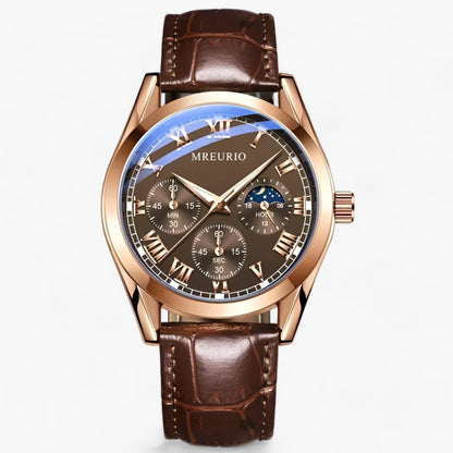 Herren-Quarzuhr - Luxus Lederarmband Business Uhr