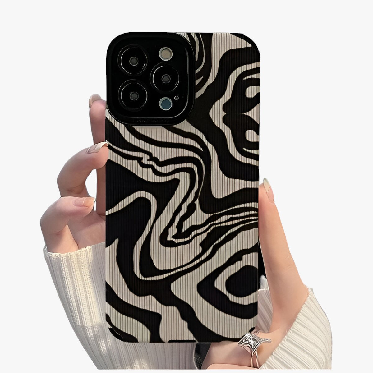 Zebra-Streifen | iPhone-Hülle - Wellenförmiges Design