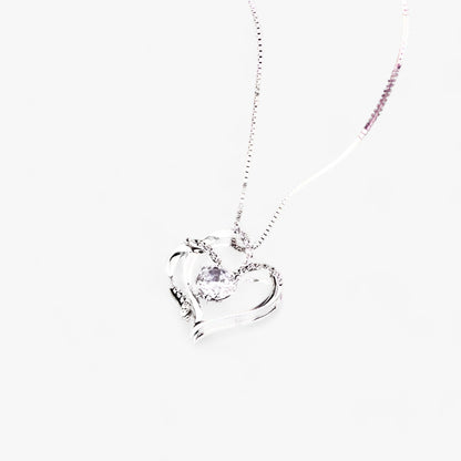 Elegante Herz-Zirkonia-Halskette mit luxuriöser Rosen-Geschenkbox