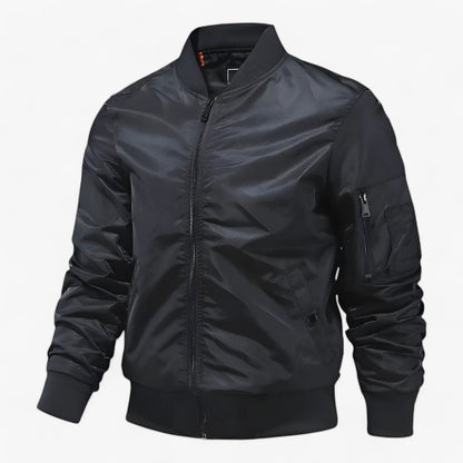 Aero | Pilotjacke für Herren – Stehkragen Fliegerjacke Einfarbig