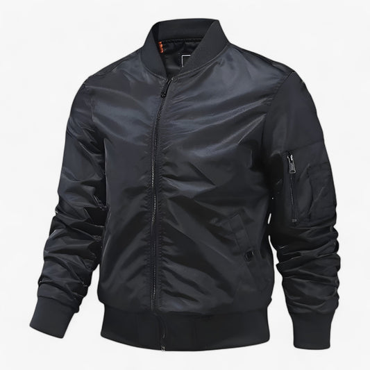 Aero | Pilotjacke für Herren – Stehkragen Fliegerjacke Einfarbig