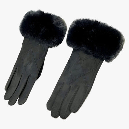EleganceTouch | Winter-Suede Karierte Handschuhe - Stilvoll & Touchscreen Geeignet