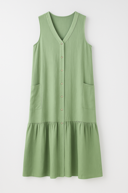 Royce | Fließendes ärmelloses Strandkleid